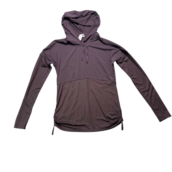 Fabletics Tops - Fabletics Women's Gray Long Sleeve Hoodie Mesh Panel Drawstring Athleisure Top S